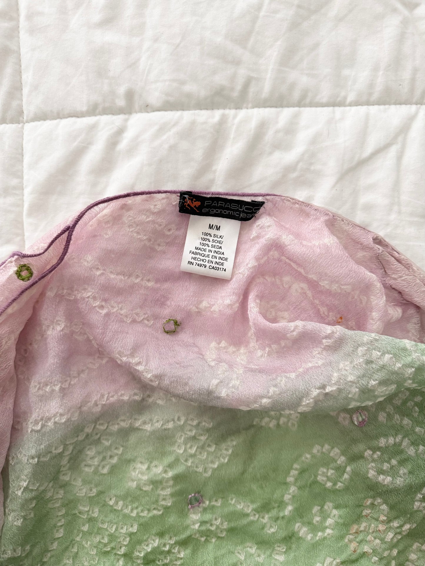 Parasuco 100% silk sequin ombre tie bolero