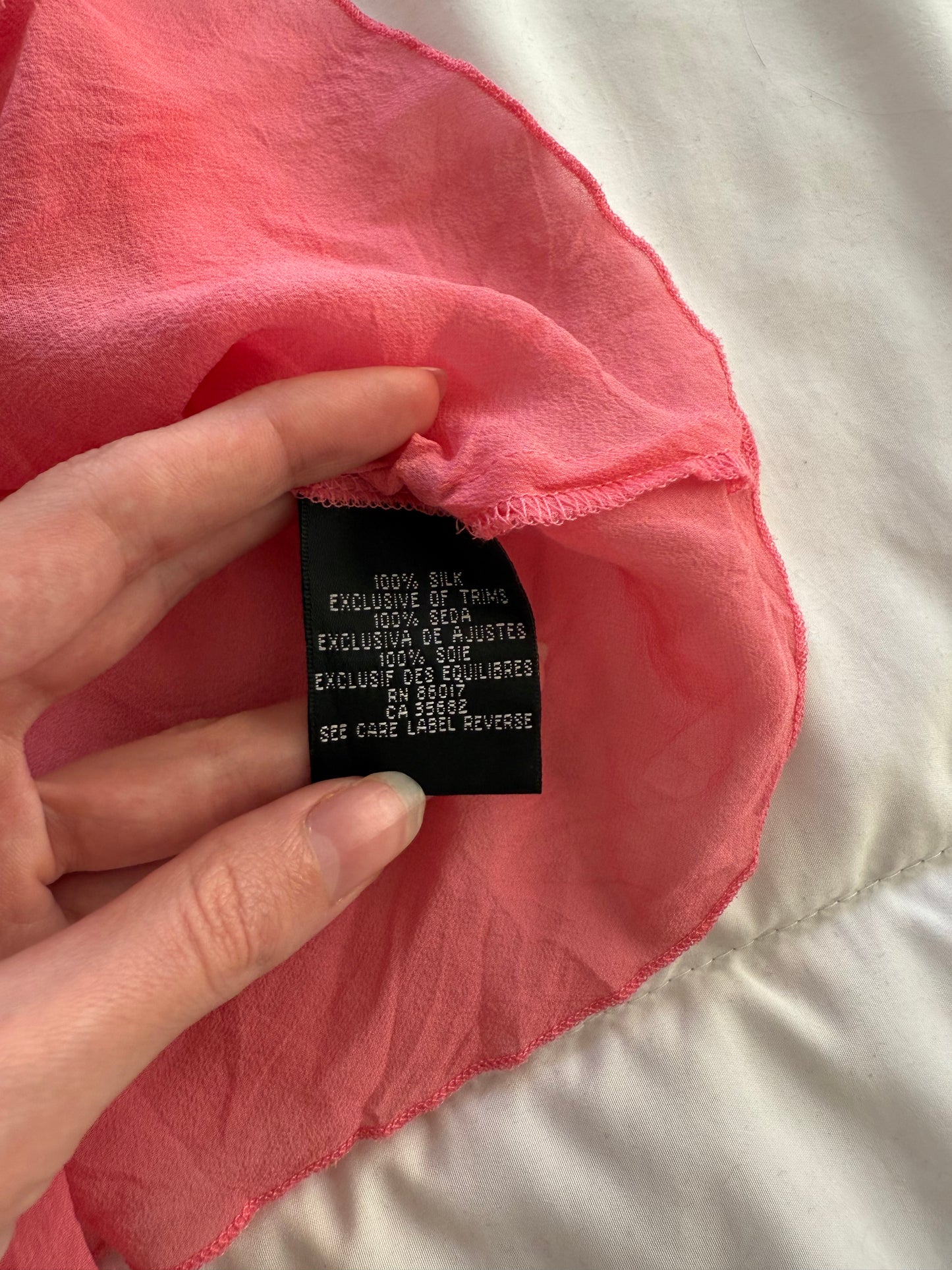 Bebe 100% silk babydoll camisole