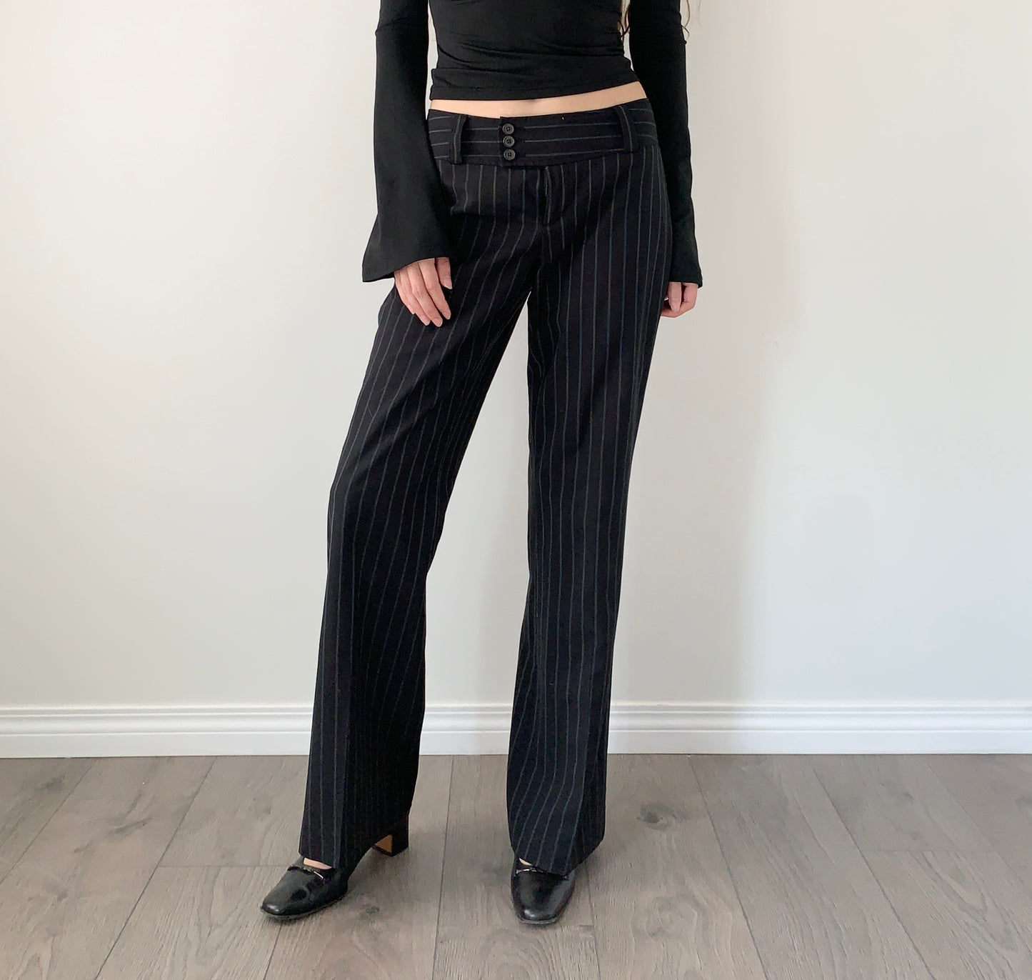 Banana republic wool pinstripe trousers