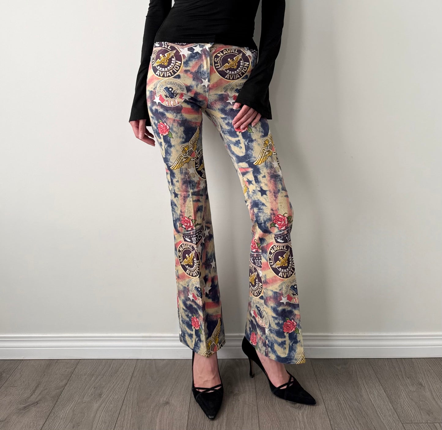 Maille Demoiselle Made in France Pop Art Flare Trousers