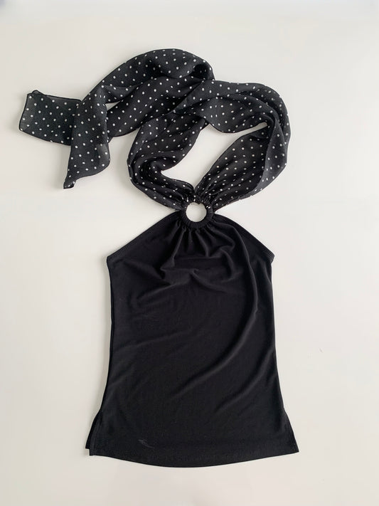 Vintage dynamite polka dot halter top
