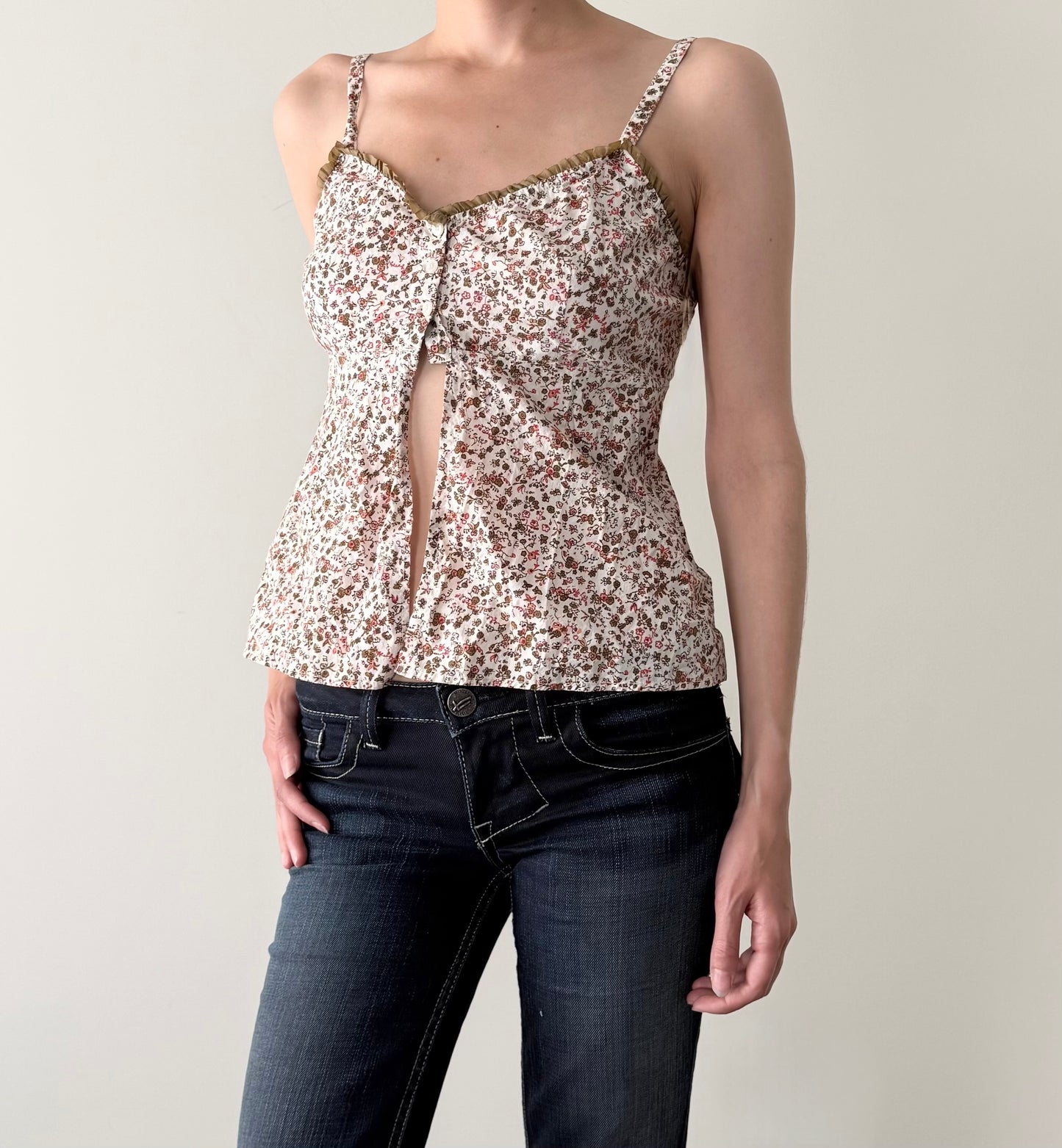 Angie floral babydoll open front camisole