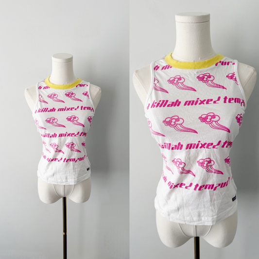 Killah by Miss Sixty Sporty Mixed Media Ringer Tank Top