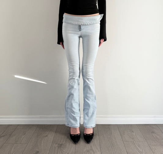 Miss sixty light blue belt bootcut jeans