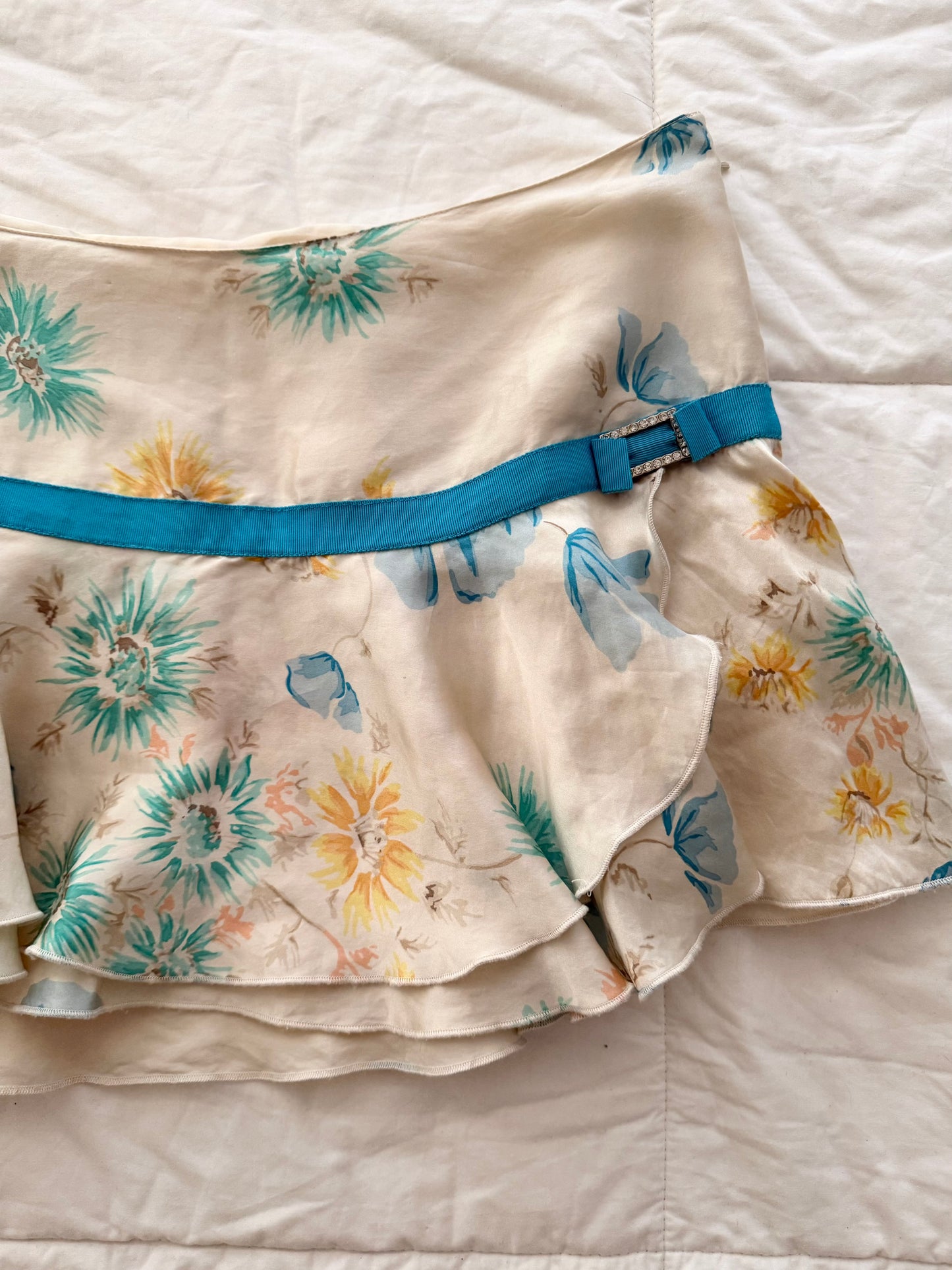 Abercrombie & Fitch 100% Silk Ruffled Mini Skirt