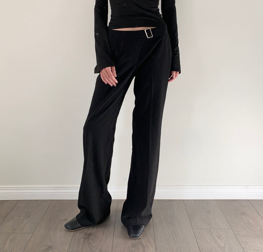 Sandra black wide leg trousers
