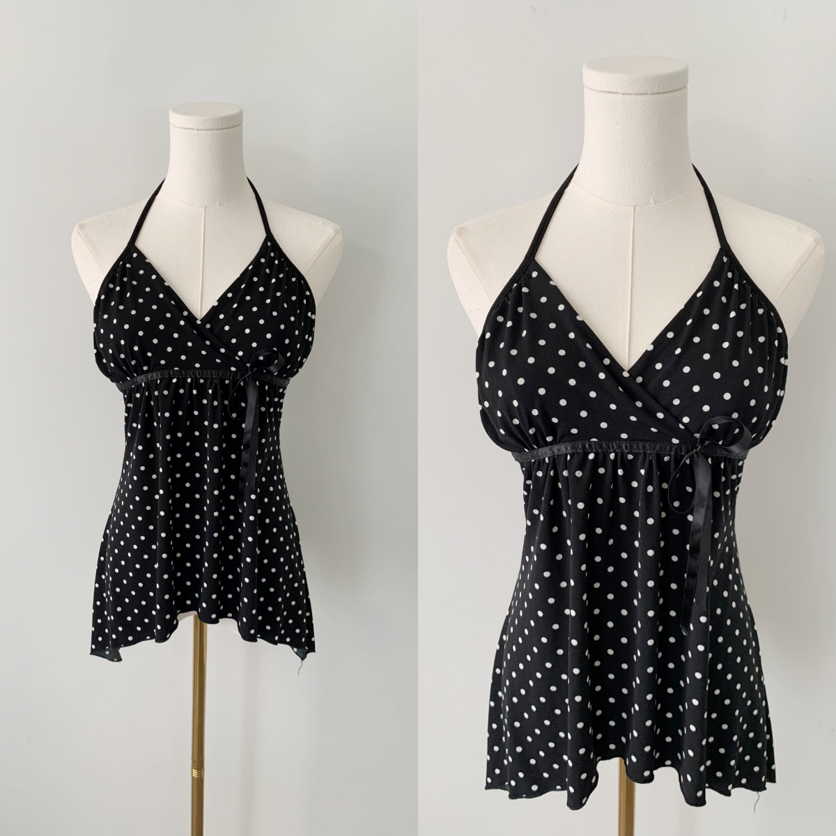 Vintage LipStick polka dot halter top