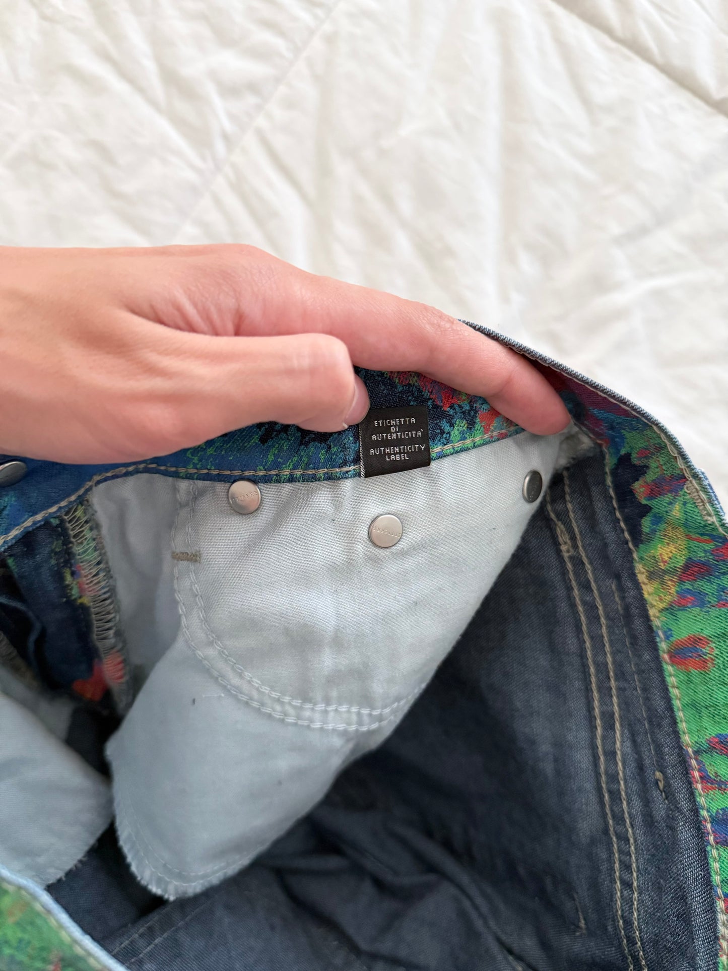 Versace Jeans Couture Printed Bootcut Denim Jeans