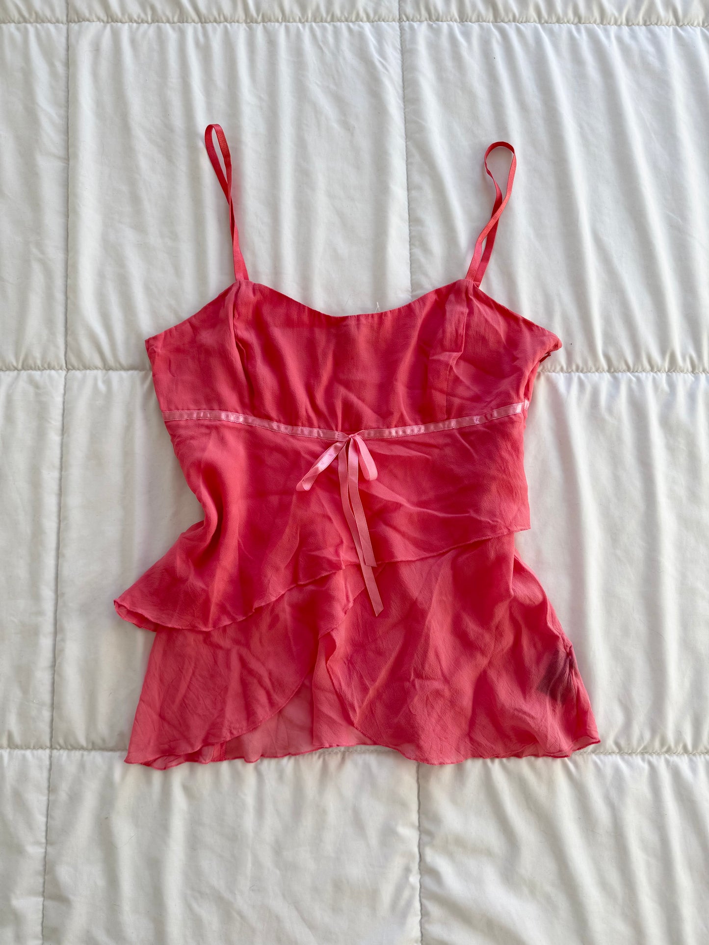 Bebe 100% silk babydoll camisole