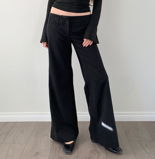 Vintage dynamite black wide leg trousers