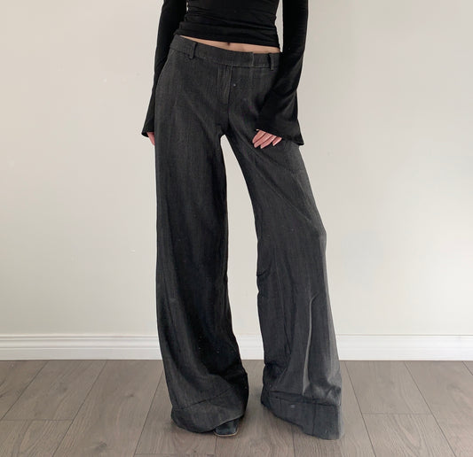 Costa Blanca dark grey wide leg trousers