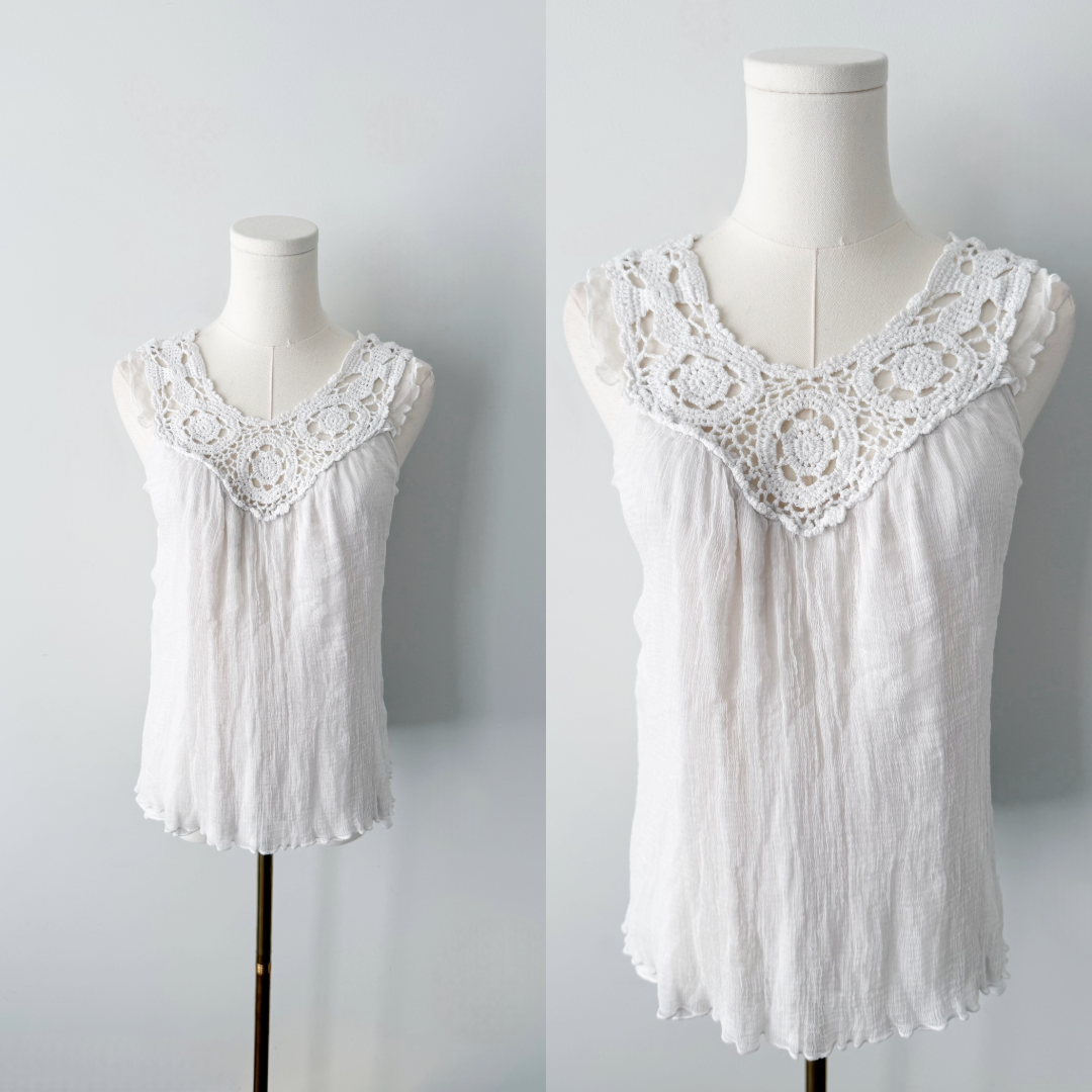 Forever21 white 100% silk boho blouse