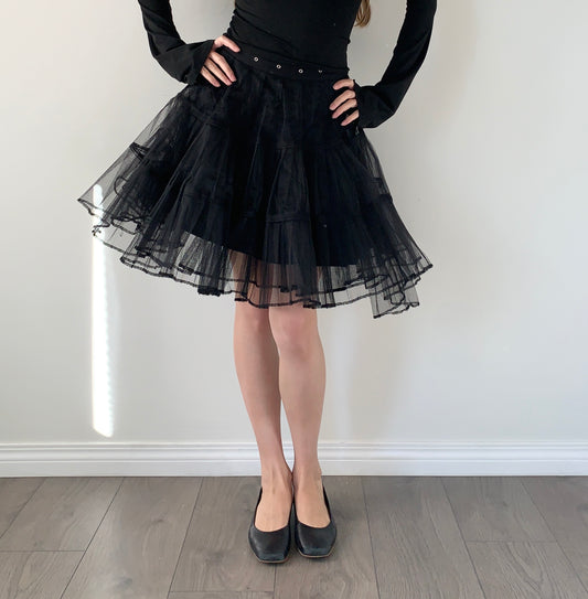 Tripp nyc black tulle skirt