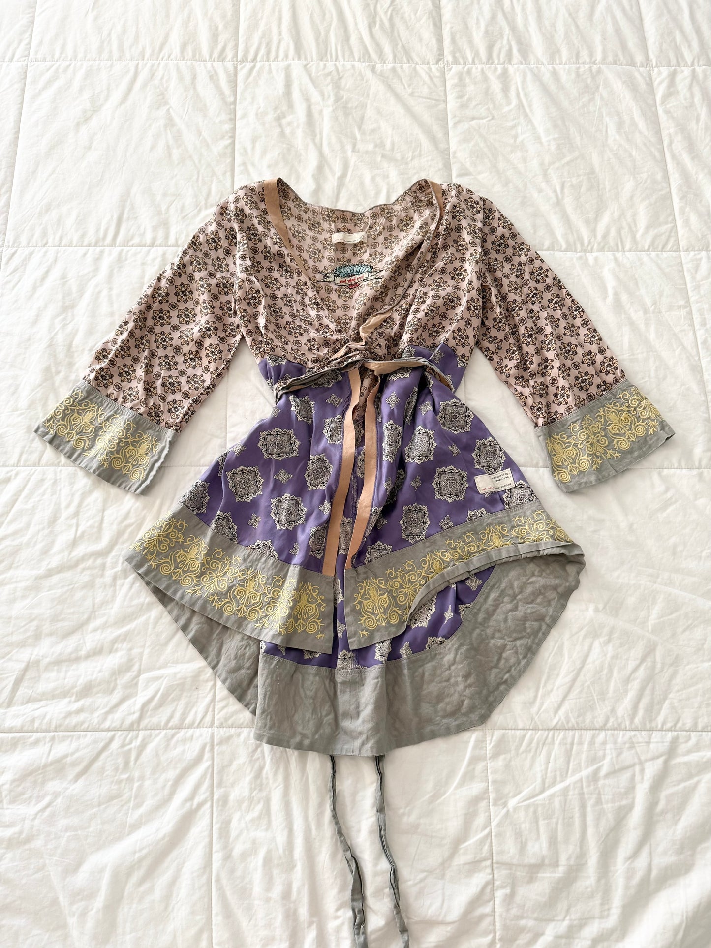 Odd Molly floral embroidery 100% silk blouse